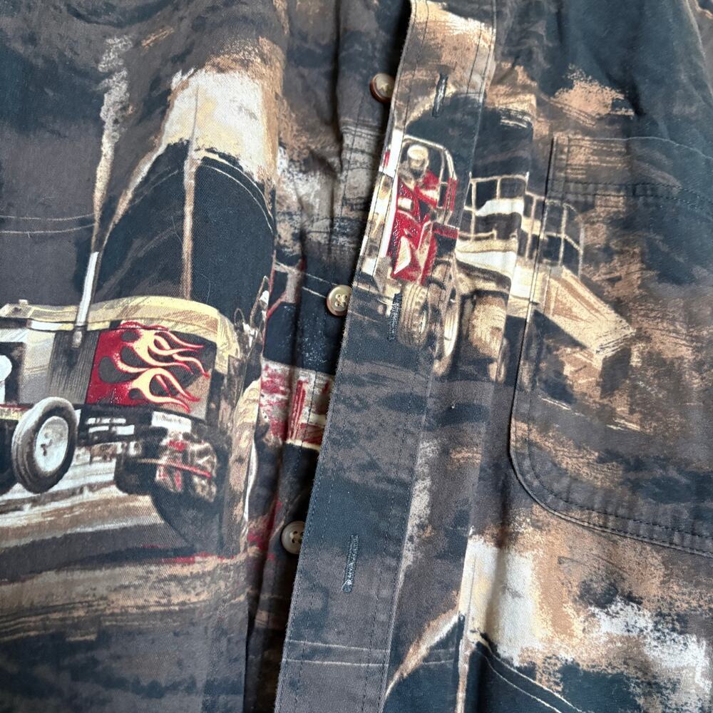 Bit & Bridle Custom Tractors All Over Print Hot Rod Shirt XL Grunge Rockabilly - Picture 7 of 7